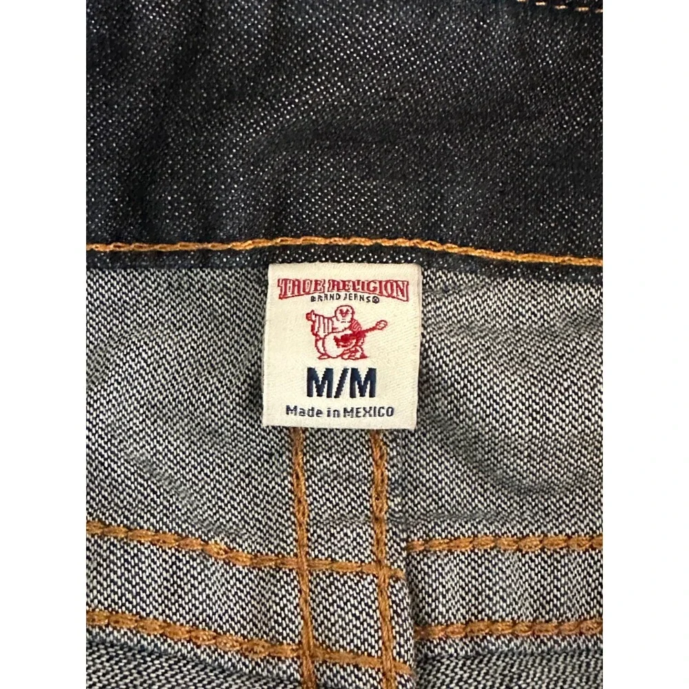 True Religion M Y2K Denim Overalls Moto Biker Carpenter Workwear Grunge 37x31